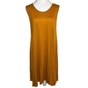 Free People FP Beach Sleeveless Tank Midi Dress Orange Size Large Lagenlook Boho